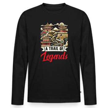 Grande Muraille De Chine Voyage Vacances Chinois - T-shirt manches longues Premium bio Homme - noir - Devant - Nico (187cm)