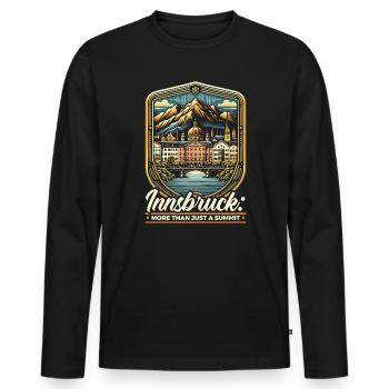 Innsbruck Autriche Voyage Vacances Autrichien - T-shirt manches longues Premium bio Homme - noir - Devant - Nico (187cm)