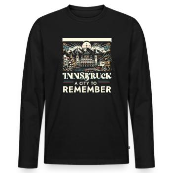 Innsbruck Autriche Voyage Vacances Autrichien - T-shirt manches longues Premium bio Homme - noir - Devant - Nico (187cm)