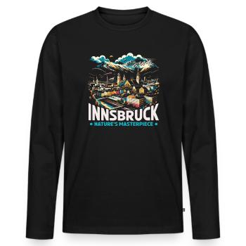 Innsbruck Autriche Voyage Vacances Autrichien - T-shirt manches longues Premium bio Homme - noir - Devant - Nico (187cm)