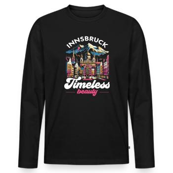 Innsbruck Autriche Voyage Vacances Autrichien - T-shirt manches longues Premium bio Homme - noir - Devant - Nico (187cm)