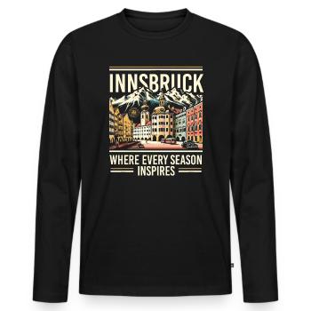 Innsbruck Autriche Voyage Vacances Autrichien - T-shirt manches longues Premium bio Homme - noir - Devant - Nico (187cm)
