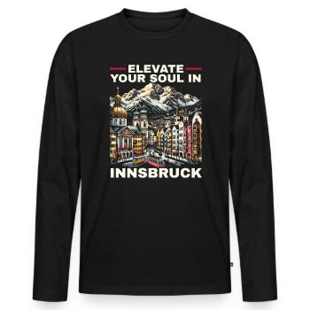 Innsbruck Autriche Voyage Vacances Autrichien - T-shirt manches longues Premium bio Homme - noir - Devant - Nico (187cm)