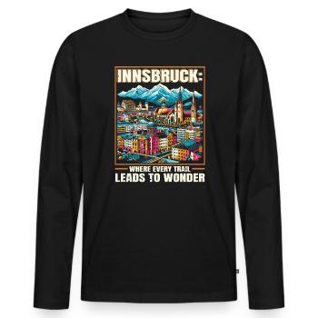 Innsbruck Autriche Voyage Vacances Autrichien - T-shirt manches longues Premium bio Homme - noir - Devant - Nico (187cm)