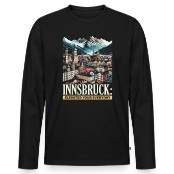 Innsbruck Autriche Voyage Vacances Autrichien - T-shirt manches longues Premium bio Homme - noir - Devant - Nico (187cm)