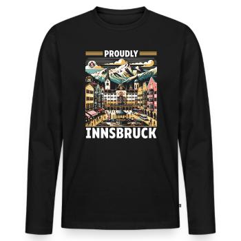 Innsbruck Autriche Voyage Vacances Autrichien - T-shirt manches longues Premium bio Homme - noir - Devant - Nico (187cm)