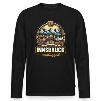 Innsbruck Austria Travel Vacation Austrian - Men's Premium Organic Long Sleeve Shirt - black - Front - Nico (187cm)