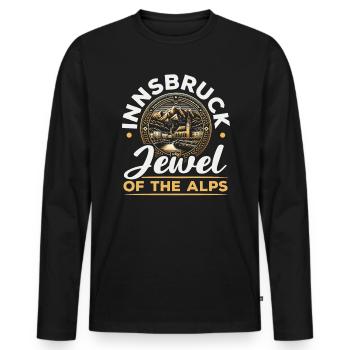 Innsbruck Autriche Voyage Vacances Autrichien - T-shirt manches longues Premium bio Homme - noir - Devant - Nico (187cm)