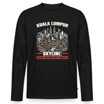Kuala Lumpur Malaysia Reisen Urlaub Malaysisch - Männer Premium Bio Langarmshirt - Schwarz - Vorne - Nico (187cm)