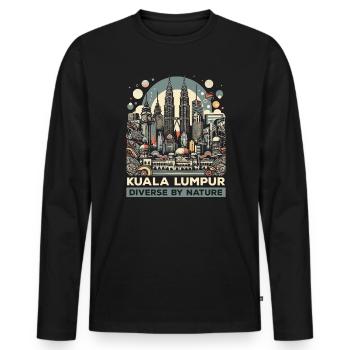 Kuala Lumpur Malaisie Voyage Vacances Malaisien - T-shirt manches longues Premium bio Homme - noir - Devant - Nico (187cm)