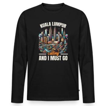 Kuala Lumpur Malaysia Reisen Urlaub Malaysisch - Männer Premium Bio Langarmshirt - Schwarz - Vorne - Nico (187cm)