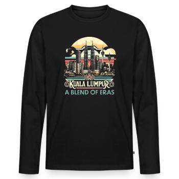 Kuala Lumpur Malaisie Voyage Vacances Malaisien - T-shirt manches longues Premium bio Homme - noir - Devant - Nico (187cm)
