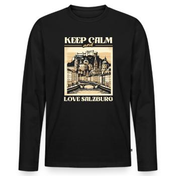 Salzburg Austria Travel Vacation Country Austrian - Men's Premium Organic Long Sleeve Shirt - black - Front - Nico (187cm)