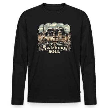 Salzburg Austria Travel Vacation Country Austrian - Men's Premium Organic Long Sleeve Shirt - black - Front - Nico (187cm)