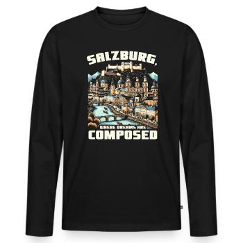 Salzburg Austria Travel Vacation Country Austrian - Men's Premium Organic Long Sleeve Shirt - black - Front - Nico (187cm)