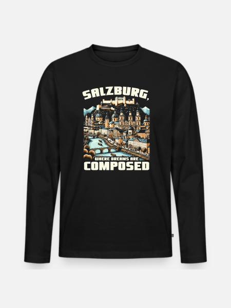 Salzburg Austria Travel Vacation Country Austrian - Men's Premium Organic Long Sleeve Shirt - black