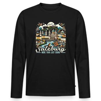 Salzburg Austria Travel Vacation Country Austrian - Men's Premium Organic Long Sleeve Shirt - black - Front - Nico (187cm)