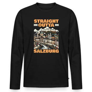 Salzburg Austria Travel Vacation Country Austrian - Men's Premium Organic Long Sleeve Shirt - black - Front - Nico (187cm)