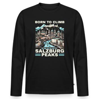 Salzburg Austria Travel Vacation Country Austrian - Men's Premium Organic Long Sleeve Shirt - black - Front - Nico (187cm)
