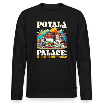 Potala Palace China Reisen Urlaub Chinesisch - Männer Premium Bio Langarmshirt - Schwarz - Vorne - Nico (187cm)