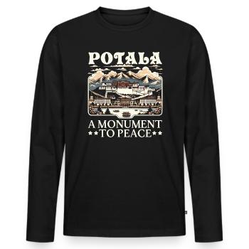 Potala Palace China Travel Vacation Chinese - Men's Premium Organic Long Sleeve Shirt - black - Front - Nico (187cm)