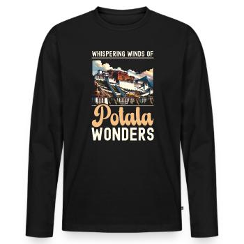 Potala Palace China Travel Vacation Chinese - Men's Premium Organic Long Sleeve Shirt - black - Front - Nico (187cm)