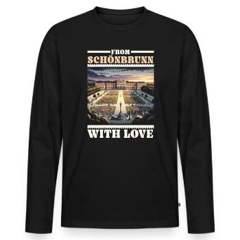 Schloss Schönbrunn Österreich Reisen Urlaub Österreich - Männer Premium Bio Langarmshirt - Schwarz - Vorne - Nico (187cm)