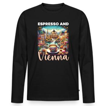 Vienna Austria Travel Vacation Country Austrian - Men's Premium Organic Long Sleeve Shirt - black - Front - Nico (187cm)