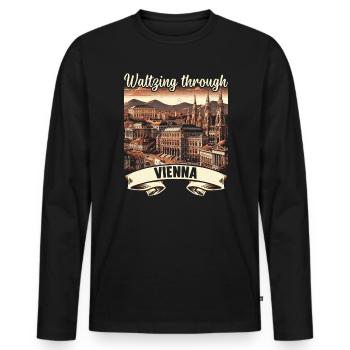 Vienne, Autriche, Voyage, Vacances, Pays, Autriche - T-shirt manches longues Premium bio Homme - noir - Devant - Nico (187cm)
