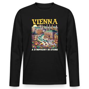 Vienne, Autriche, Voyage, Vacances, Pays, Autriche - T-shirt manches longues Premium bio Homme - noir - Devant - Nico (187cm)