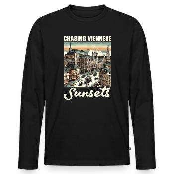 Vienne, Autriche, Voyage, Vacances, Pays, Autriche - T-shirt manches longues Premium bio Homme - noir - Devant - Nico (187cm)