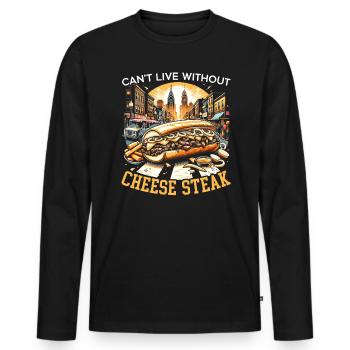 Käsesteak Food Lover American Sandwhich Feinschmecker - Männer Premium Bio Langarmshirt - Schwarz - Vorne - Nico (187cm)