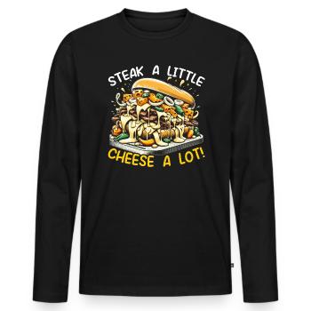 Käsesteak Food Lover American Sandwhich Feinschmecker - Männer Premium Bio Langarmshirt - Schwarz - Vorne - Nico (187cm)