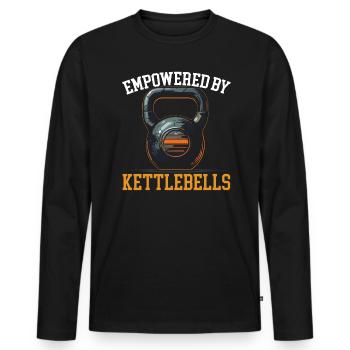 Kettlebell Workout Fitness Journey Bodybuilder - Men's Premium Organic Long Sleeve Shirt - black - Front - Nico (187cm)