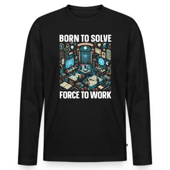 Escape Room Roomescape Puzzle Room Exit Game - Men's Premium Organic Long Sleeve Shirt - black - Front - Nico (187cm)
