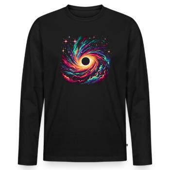 Black Hole Space Universe Astronomy Astronomer - Men's Premium Organic Long Sleeve Shirt - black - Front - Nico (187cm)