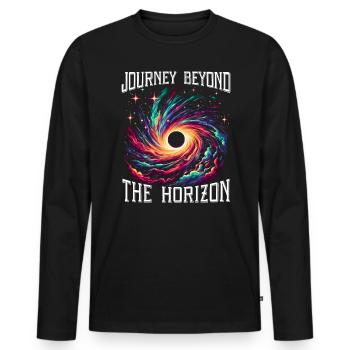 Black Hole Space Universe Astronomy Astronomer - Men's Premium Organic Long Sleeve Shirt - black - Front - Nico (187cm)