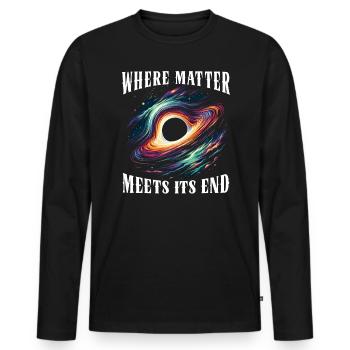 Black Hole Space Universe Astronomy Astronomer - Men's Premium Organic Long Sleeve Shirt - black - Front - Nico (187cm)