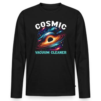 Black Hole Space Universe Astronomy Astronomer - Men's Premium Organic Long Sleeve Shirt - black - Front - Nico (187cm)