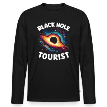 Black Hole Space Universe Astronomy Astronomer - Men's Premium Organic Long Sleeve Shirt - black - Front - Nico (187cm)