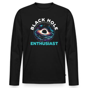 Black Hole Space Universe Astronomy Astronomer - Men's Premium Organic Long Sleeve Shirt - black - Front - Nico (187cm)