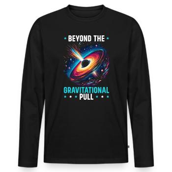 Astronome astronome astronome de l’univers spatial de l’univers de trou noir - T-shirt manches longues Premium bio Homme - noir - Devant - Nico (187cm)