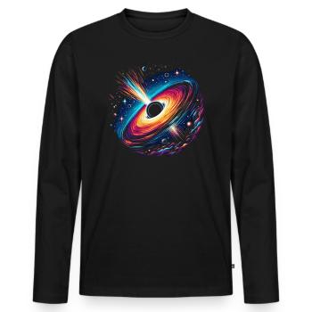 Black Hole Space Universe Astronomy Astronomer - Men's Premium Organic Long Sleeve Shirt - black - Front - Nico (187cm)