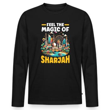 Sharjah Émirats arabes unis Voyage vacances Émirats arabes unis - T-shirt manches longues Premium bio Homme - noir - Devant - Nico (187cm)
