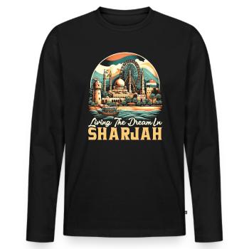 Sharjah Émirats arabes unis Voyage vacances Émirats arabes unis - T-shirt manches longues Premium bio Homme - noir - Devant - Nico (187cm)
