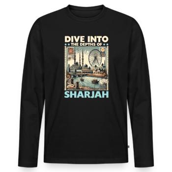 Sharjah Émirats arabes unis Voyage vacances Émirats arabes unis - T-shirt manches longues Premium bio Homme - noir - Devant - Nico (187cm)