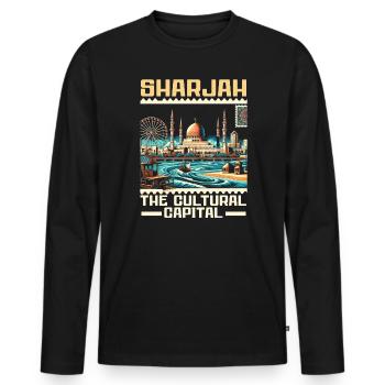 Sharjah Émirats arabes unis Voyage vacances Émirats arabes unis - T-shirt manches longues Premium bio Homme - noir - Devant - Nico (187cm)
