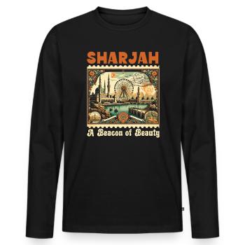 Sharjah Émirats arabes unis Voyage vacances Émirats arabes unis - T-shirt manches longues Premium bio Homme - noir - Devant - Nico (187cm)