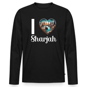 Sharjah Émirats arabes unis Voyage vacances Émirats arabes unis - T-shirt manches longues Premium bio Homme - noir - Devant - Nico (187cm)