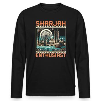 Sharjah Émirats arabes unis Voyage vacances Émirats arabes unis - T-shirt manches longues Premium bio Homme - noir - Devant - Nico (187cm)